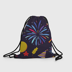 Рюкзак-мешок Новогодний фейерверк, цвет: 3D-принт