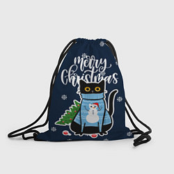 Рюкзак-мешок Котик: merry christmas, цвет: 3D-принт