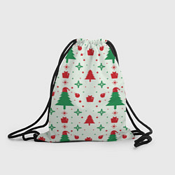 Рюкзак-мешок Праздничные ёлочки, цвет: 3D-принт