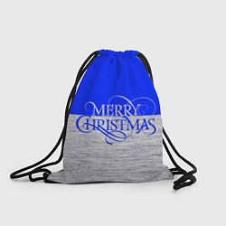 Рюкзак-мешок Merry Christmas синий, цвет: 3D-принт