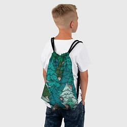 Рюкзак-мешок Ежи в еловом лесу, цвет: 3D-принт — фото 2