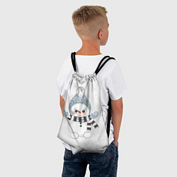 Рюкзак-мешок Милый снеговик и снежинки, цвет: 3D-принт — фото 2