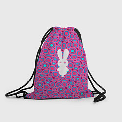 Рюкзак-мешок Белый кролик на розовом - символ 2023, цвет: 3D-принт