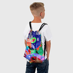 Рюкзак-мешок Птички, снежинки и заячьи ушки, цвет: 3D-принт — фото 2