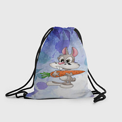 Рюкзак-мешок Зайка с морковкой и листья, цвет: 3D-принт