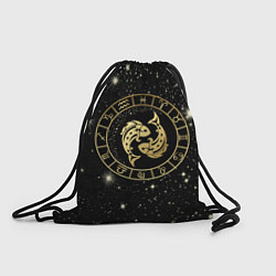 Рюкзак-мешок Знак Рыбы на звездном небе, цвет: 3D-принт