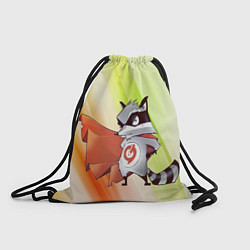 Рюкзак-мешок Енот супер герой в плаще, цвет: 3D-принт