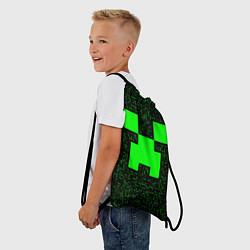 Рюкзак-мешок Minecraft green squares, цвет: 3D-принт — фото 2