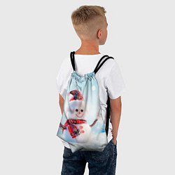 Рюкзак-мешок Милый снеговик, цвет: 3D-принт — фото 2