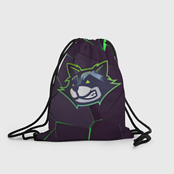 Рюкзак-мешок Морда енота с зелеными глазами, цвет: 3D-принт