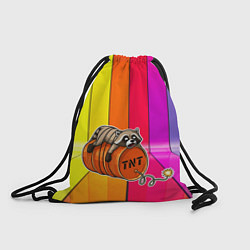 Рюкзак-мешок Енот привязан к бочке с тнт, цвет: 3D-принт