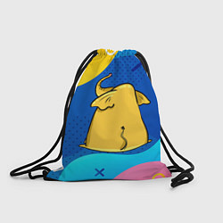 Рюкзак-мешок Желтый слон вид сзади, цвет: 3D-принт
