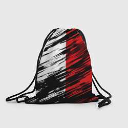 Рюкзак-мешок Белые и красные полосы, цвет: 3D-принт