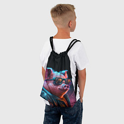 Рюкзак-мешок Свинья в очках, цвет: 3D-принт — фото 2