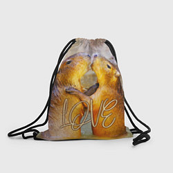 Рюкзак-мешок Влюблённые капибары, цвет: 3D-принт