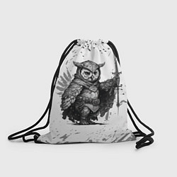 Рюкзак-мешок Воинственная сова, цвет: 3D-принт