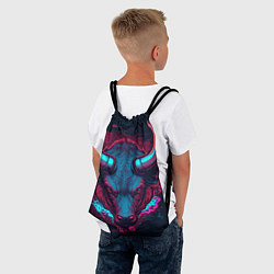 Рюкзак-мешок Неоновый бык, цвет: 3D-принт — фото 2