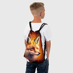 Рюкзак-мешок Огненно рыжая лиса в цветах, цвет: 3D-принт — фото 2