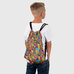 Рюкзак-мешок Лоскутное шитье, рисовала нейросеть, цвет: 3D-принт — фото 2