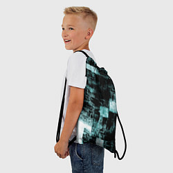 Рюкзак-мешок Абстракт голубой на чёрном, цвет: 3D-принт — фото 2