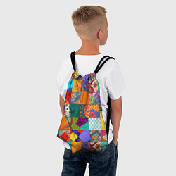 Рюкзак-мешок Разноцветные лоскуты, цвет: 3D-принт — фото 2