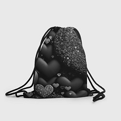 Рюкзак-мешок Арт нейросети черно-белые сердца, цвет: 3D-принт