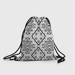 Рюкзак-мешок Бело-серый этнический орнамент, цвет: 3D-принт