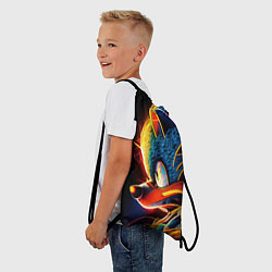 Рюкзак-мешок Яркий неоновый соник, цвет: 3D-принт — фото 2