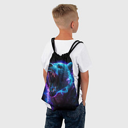 Рюкзак-мешок Свирепый неоновый медведь, цвет: 3D-принт — фото 2