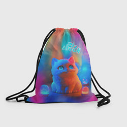 Рюкзак-мешок Милый котенок - тай-дай, цвет: 3D-принт