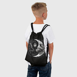 Рюкзак-мешок Волки инь-янь луна, цвет: 3D-принт — фото 2