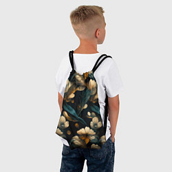 Рюкзак-мешок Узор цветочный паттерн, цвет: 3D-принт — фото 2