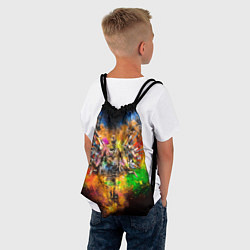Рюкзак-мешок Игрок в красках и оружием в форме сердца, цвет: 3D-принт — фото 2
