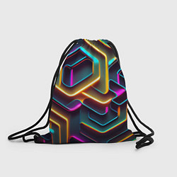 Рюкзак-мешок Неоновый узор на стене, цвет: 3D-принт