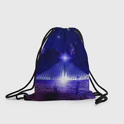 Рюкзак-мешок Синяя магическая пирамида, горы и космос, цвет: 3D-принт