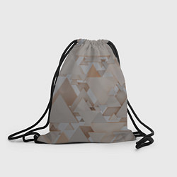 Рюкзак-мешок Геометрическое множество серых и бежевых треугольн, цвет: 3D-принт