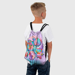 Рюкзак-мешок Цветы и звезды, цвет: 3D-принт — фото 2
