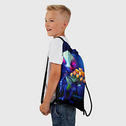 Рюкзак-мешок Инопланетянин с букетом цветов, цвет: 3D-принт — фото 2