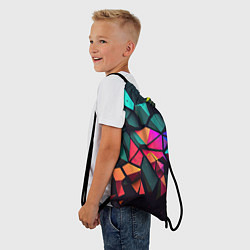 Рюкзак-мешок Неоновые абстрактные камушки, цвет: 3D-принт — фото 2