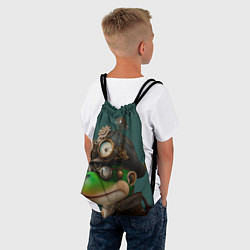 Рюкзак-мешок Лягушонок Пепе стимпанк, цвет: 3D-принт — фото 2