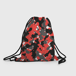 Рюкзак-мешок Красно-черный камуфляж, цвет: 3D-принт