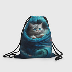 Рюкзак-мешок Котик в звездных облаках, цвет: 3D-принт