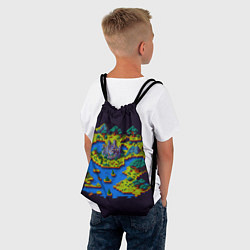 Рюкзак-мешок Пиксельный остров и замок, цвет: 3D-принт — фото 2
