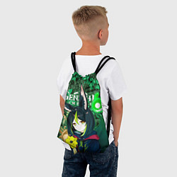 Рюкзак-мешок Тигнари на фоне листвы, цвет: 3D-принт — фото 2