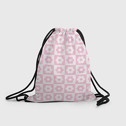 Рюкзак-мешок Pink flower checkers, цвет: 3D-принт