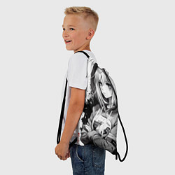 Рюкзак-мешок Меланхоличная девочка аниме, цвет: 3D-принт — фото 2