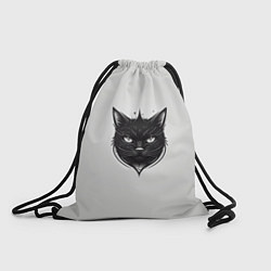 Рюкзак-мешок Чёрный кошачий арт, цвет: 3D-принт