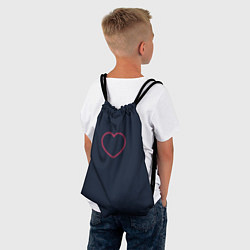 Рюкзак-мешок Неоновое сердце на синем фоне, цвет: 3D-принт — фото 2