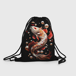 Рюкзак-мешок Сказочная рыбка белый дракон, цвет: 3D-принт