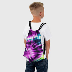 Рюкзак-мешок Тай дай фиолетовый узор, цвет: 3D-принт — фото 2